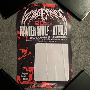 XAVIER WULF / ATTILA 11x17 "Vengeance 2020" Tour Promo Poster w/ Volumes